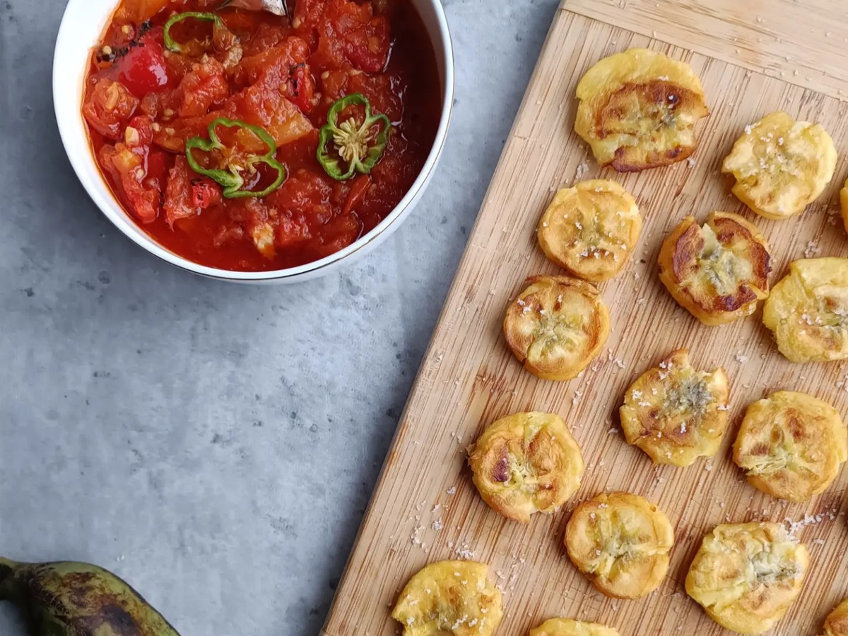 Patacones and Matbucha